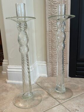 2 large vintage Firenze Murano candlesticks
